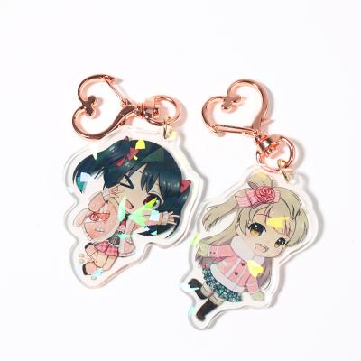 China Custom Advertising Vograce Transparent Acrylic Charm / Anime Clear Acrylic Key Chain Customized for sale