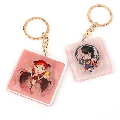 China Custom promotion gift/sale/exhibition VOGRACE OEM logo anime embossed transparent clear epoxy 3D printing acrylic key chain wholesales for promotional for sale