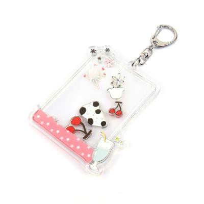 China Advertising Vograce Customized Own Custom Clear Transparent Plastic Shaker Charms Anime Shaker Key Chain for sale