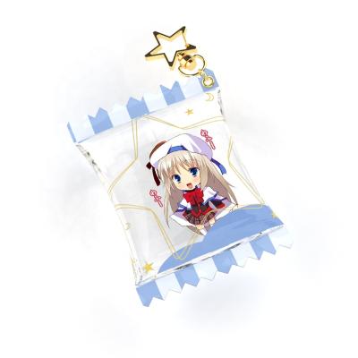 China Vograce Eco-Friendly No Logo Shaped Printed Anime Character Custom Inflatable Acrylic Candy Charm Gift Pendant Acrylic Charm Moq Key Chain for sale