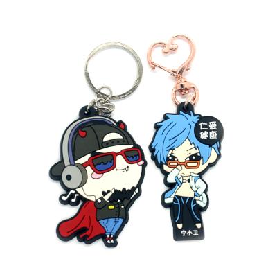 China VOGRACE Soft Anime Rubber Keychain Advertising PVC Rubber Key Chain, Custom Soft PVC Rubber Key Chain For Gift for sale