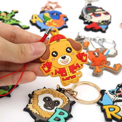 China Custom Soft PVC 2D / 3D 3d Key Chain / Soft Keychains / Silicone Rubber Keychains for sale