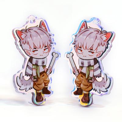 China OEM Vograce Cartoon Anime Logo Custom Colorful Rainbow Acrylic Key Chain Promotional Gift/Sale/Exhibition Printing Free Sample Transpanre Clear Hologram Keychains for sale