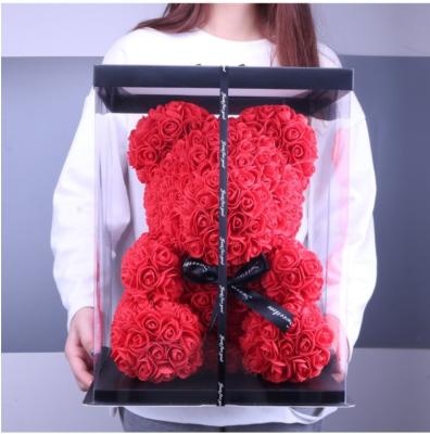 China Romantic PE 70cm Handmade Eternal Teddy Bear For Valentine Gifts de Rose Flower Rose Bear 25cm 40cm 60cm Rosas Rose for sale