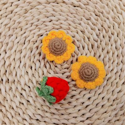 China Cute Knitting Kids Teething Organic Handmade Crochet Decorative Diy Crochet Sunflower Amigurumi 5cm for sale