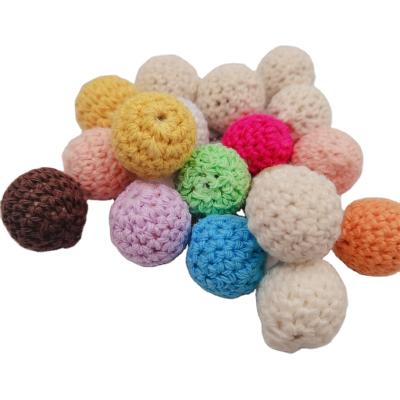 China Soft Toy Organic Handmade Crochet Baby Teether Diy Knitting Wooden Beads 15mm 20mm for sale