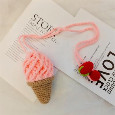 China 100% cotton for handmade crochet item kids shoulder bag wholesale knitting girls lovely sack bags children ice cream package Amigurumi for sale