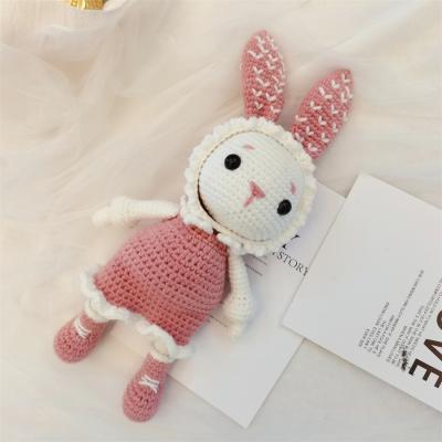 China Handmade Plush Crochet Rabbit Baby - Girls Amigurumi Bunny Sleeping Doll Toy for sale