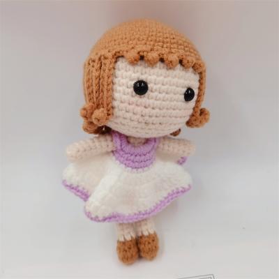 China Handmade Cuddly Plush Girl Doll Crochet Toys Amigurumi Girls Sleeping Toy for sale