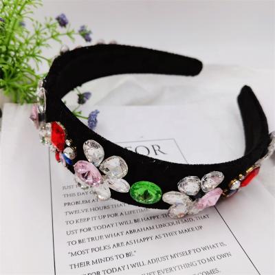 China Fashion Bling Sparkle Baroque Crystal Diamond Jeweled Hair Women's Rhinestone Headbands For Wome for sale