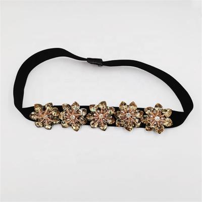 China Fashion Decoration Women Bling Rhinestone Belt Party Fashion Show Belt Elastic Women Dress Belt for sale