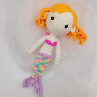 China Superior Plush Custom with 100% Handmade Weave Crochets Knitting Little Mermaid Toy Baby Doll Girls Amigurumi Girls Sleep Toy for sale