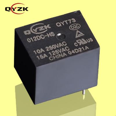 Cina T73 Relay JQC-3F HF3FF LS-T73 3V 5V 6V 9V 12V 24V DC 10A 15A 4 Pin PCB Sugar Cube Mini Power Sealed Micro Electromagnetic Relay in vendita