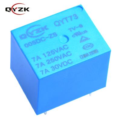 China Epoxy discount for Pakistani market tube packing DC 5V 7A 5V 10A power shell blue miniature relay JQC-3FF rated relay for sale