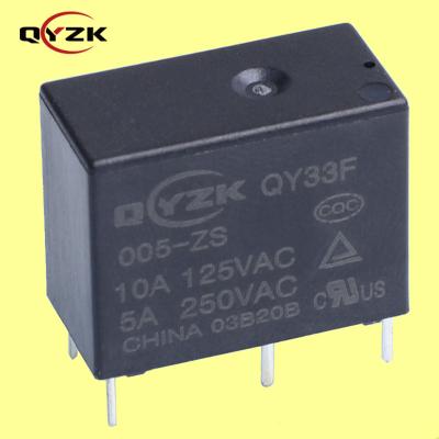 중국 QYZK UL TUV CQC 10A 250VAC SPDT Sealed QY33F 5 Feet 0.45W Coil DC 5V General Purpose Electromagnetic Relays For Air Conditioning 판매용