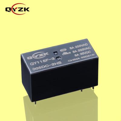 China 5VDC Sealed 2*SPST-NO 8AMP 250VAC 8A 30VDC 6 Pins 0.4W Alternative to G2RL-1 Contact 2 Form Industrial Use Small Power Relay for sale