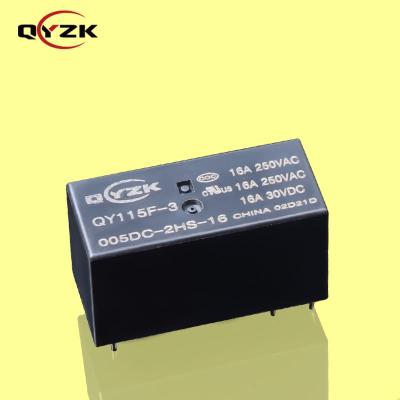 China Sealed 5 Volt 2*SPST-NO 16AMP 250VAC 16A 30VDC 6 Pin 0.4W Alternative to HF115F Home Appliances Smart Control Power Relay à venda