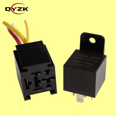 China AG Alloy Auto Starter Relay 12V DC 40A 5 Pin With Harness Plug Holder For Truck Marine Boats Auto Fan Cars Relay for sale