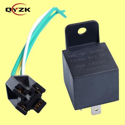 China Sealed Auto Switches And Starters Relay 12V 40AMP 4 Pin Wire Harness Hot Plug SPST With Plastic Bracket And NO Car Automotive Relay à venda