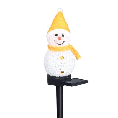 China Solar Garden Christmas Snowman Rectified Inserted Lamp Garden Decoration Outdoor Landscape LED Lawn Lamp Yellow/Red/Purple/Blue, L4622Y, for sale