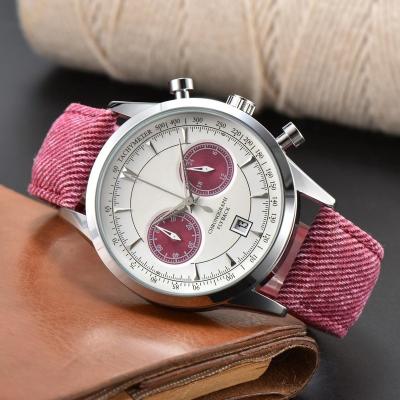 China Auto Date Bracelet Jewelry Relogio Masculino Reloj Hombre CARL F. BUCHERER Manero Flyback Fabric Strap Quartz Watch Free Shipping for Men for sale