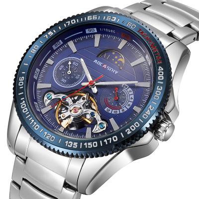 China Auto Date New Aocassiy Fashion Luxury Brand Men's Stainless Steel Waterproof Watch Multifunction Men's Chronograph Watch for sale