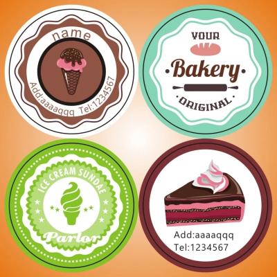 China Waterproof custom stickers label logo printing journal cute aesthetic adhesive round christmas add name stationery sticker labels printing for sale