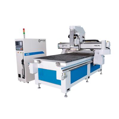 China MDF WOOD ACRYLIC ALUMINUM ALUMINUM Factory China Make Cheap Silver Atc 1325 CNC Router With Horizontal Spindle for sale