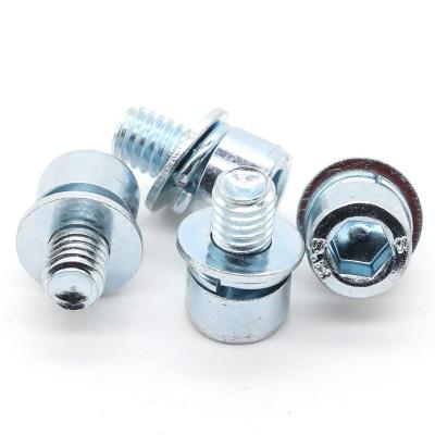 China Bolt Nuts With Gasket Stainless Steel Galvanized Blue Cylinder Inner Hex Head Bolt Nut With Gasket for sale