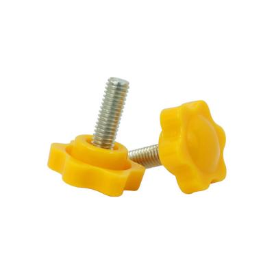 China Yellow Plastic Head Bolt Furniture Star Bolt Whirl Thumb Thumb Screw For Electric Appliance for sale