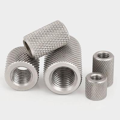 China Heavy Industry Customized Threaded Stainless Steel Rod Knurled Round Coupling Long Nut for sale