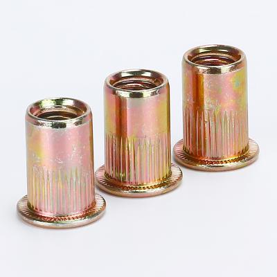 China Heavy Industry Carbon Steel Galvanized Threaded Flat Head Thumb Rivet Knurling Nut for sale