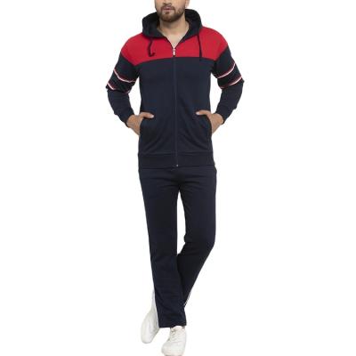 China New Design Private Label Breathable Drawstring Men Sweatsuit Color Blocked Casual Street Fit Slim Zip Fleece Tracksuit for sale