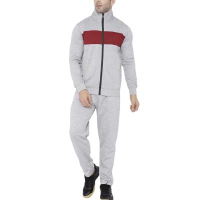 China Custom Logo Melange Men Track Top Breathable Comfortable Fleece Breathable Hot Selling Neck Top Ribbed Cuffs Tracksuit Wholesale for sale