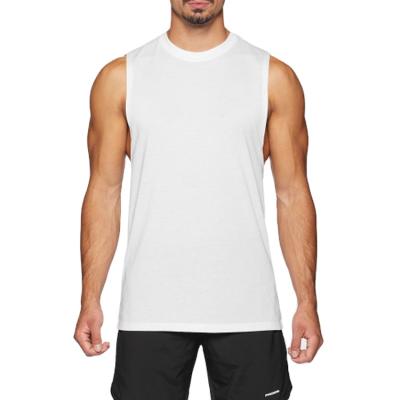 China New Design Mens Gym Breathable Tank Tops Shaping Custom Pure Color Soft Plain Logo Wear Vest Printing Solid White 100% Cotton Tank Tops For Men for sale