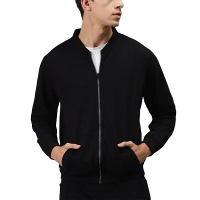 China 2022 New Fashion Anti-wrinkle Private Label Solid Color Zipper Hoodie Street Comfortable Casual Men's Jackets Cotton Polyester Cotton for sale