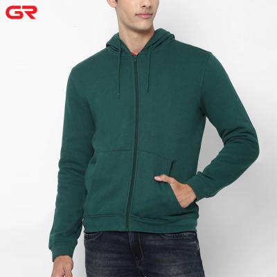 China New Design Breathable Cotton Anti-Wrinkle Mens Wear Solid Color Customized Training 100% Zip Up Drawstring Side Pockets Hoodie String for sale