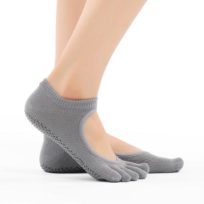 China Wholesale Breathable PVC Anti Slip Five Fingers Comfortable Pilates Yoga Socks For Women And Girl for sale