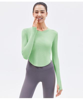 China QUICK DRY Custom Sports Women's Long Sleeve Yoga Top Workout Apparel Gym Yoga Tops Manufacturer Yoga Tops for sale