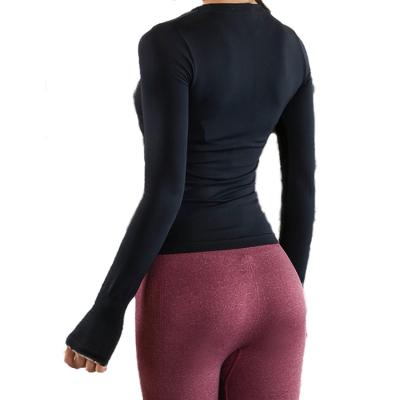 China QUICK DRY Fitness Clothes Women's Sports Women's Sports Long Sleeved Top Slim Running T-shirt Net Tight Red Yoga Top for sale