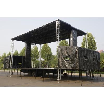 China Mobile Hydraulic Event Exhibition ST150 Stage Trailer For Outdoor Events With Led Screen And Light System Sound System for sale