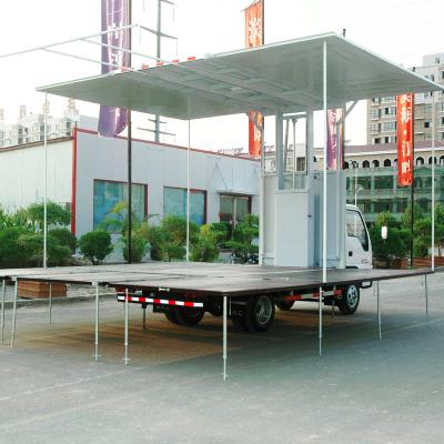 China Plywood +aluminmum+stainless steel hydraulic mobile SS40 +stage truck for outdoor events with led screen and light system sound system for sale