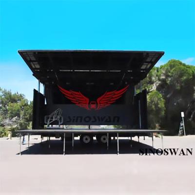 China ST65 steel plywood+aluminum+stainless steel mobile +stage trailers-SINOSWAN with lights and sound are used for outdoor concerts for sale