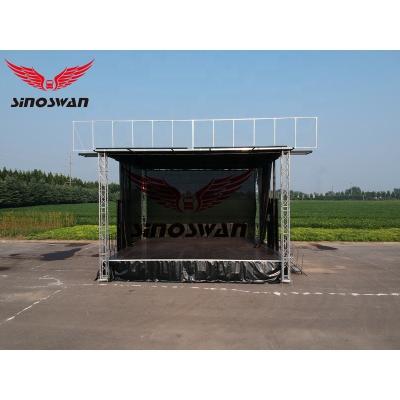 China Plywood +aluminmum+stainless steel +stage steel mobile stage trailer-SINOSWAN ST80 led mobile portable stage trailer for sale