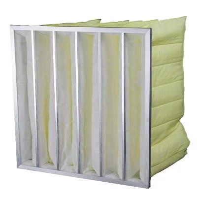 China Factory Wholesale Metal Frame Synthetic Fiber Bag Eco-friendly Structure Dust Large Capacity F8 Medium Efficiency Pocket Filter for sale