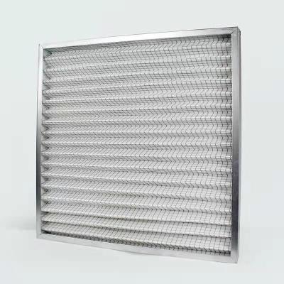 China Hotels Aluminum Mesh Pleated Air Filter High Heat Resistance Pleated Filter Washable HVAC Pre-Filter for sale