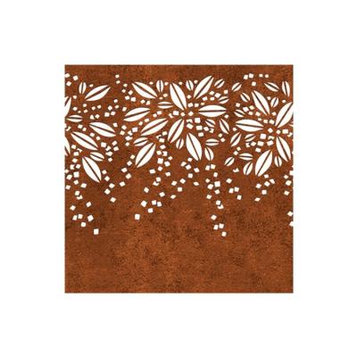 China Easily Assembled Corten Laser Cut Corten Steel Garden Screen Decorative Outdoor Privacy Fencing Trellis for sale