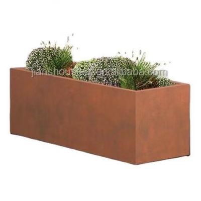 China CLASSIC Corten Steel Bowl Garden Planter Rectangular Metal Flower Planter for sale