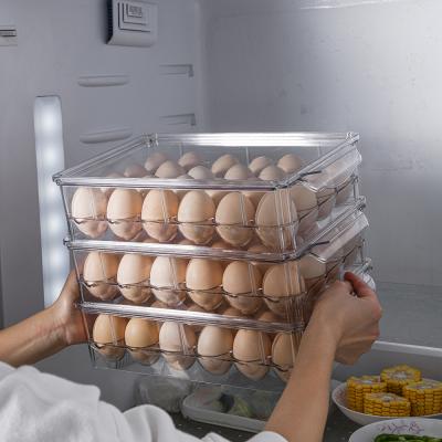 China Sustainable Plastic Fridge Egg Box Egg Storage Container For Fridge , Large Capacity for sale