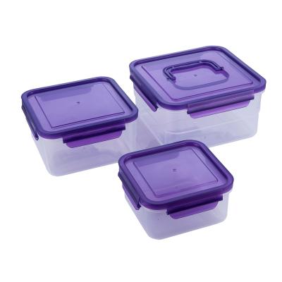 China Microwavable Food Storage Container 3 Piece High Capacity Kitchen Air Tight Food Container for sale